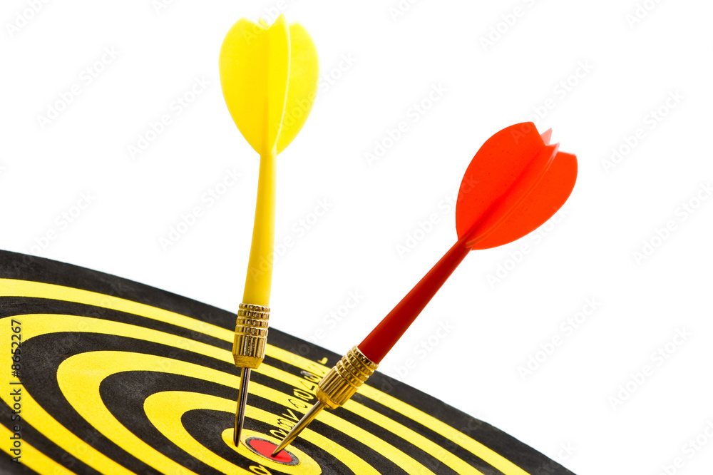 board colse up with two darts board colse up with two darts
