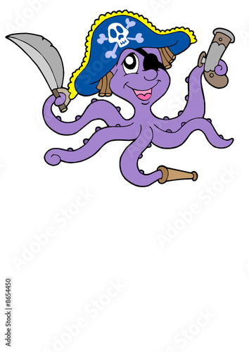Pirate octopus with sabre