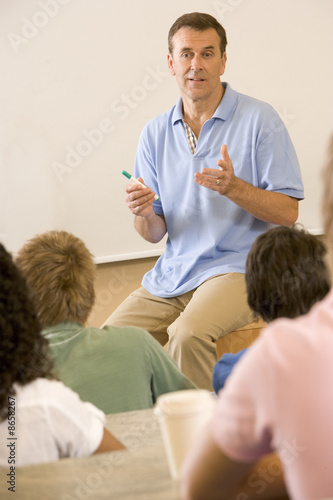 College teacher giving a lecture