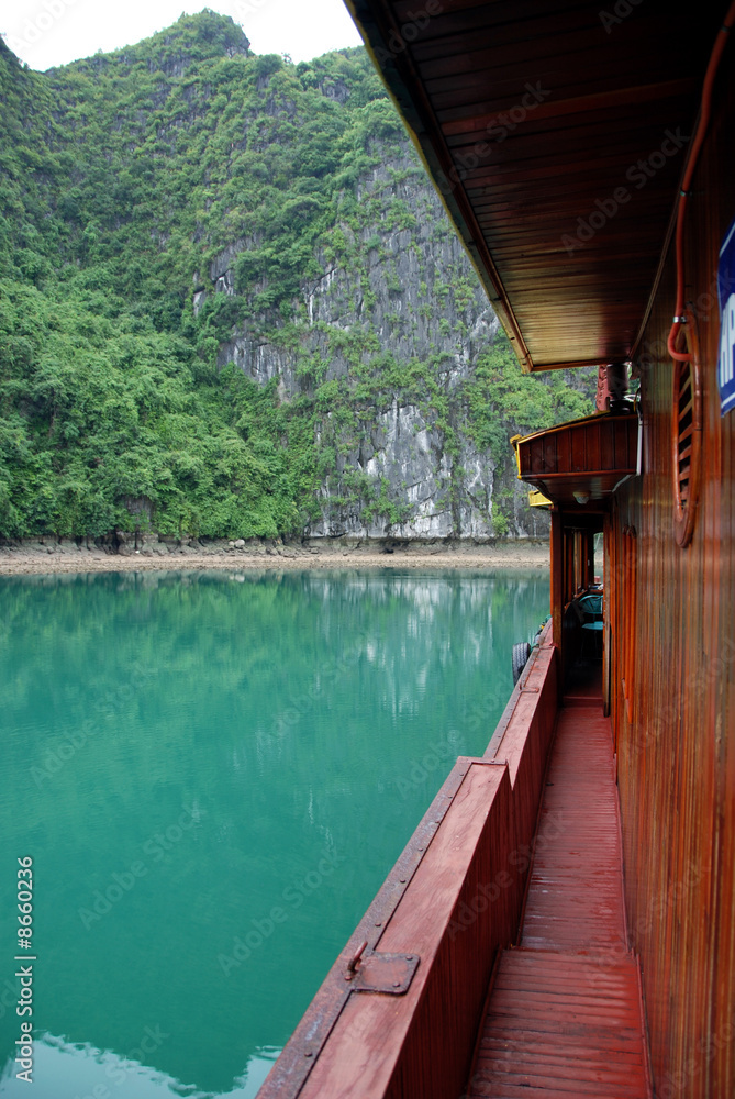 view from a junk boat in ha long bay