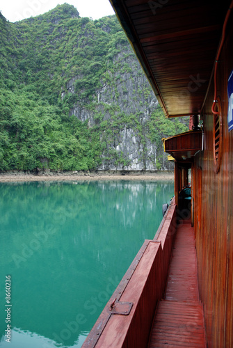 view from a junk boat in ha long bay