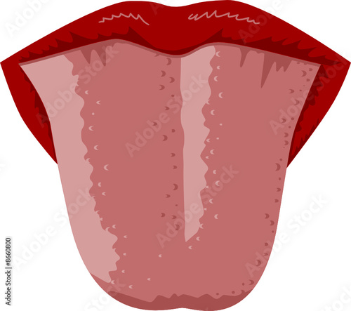 Stylized vector illustration of sticking out a tongue
