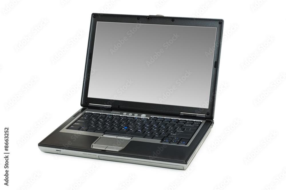 Silver laptop isolated on the white background Silver laptop isolated on the white background