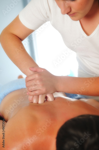back massage at the spa and wellness center