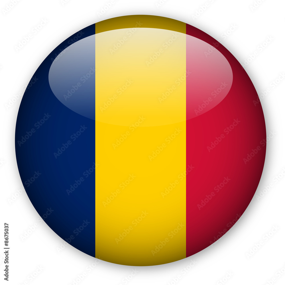 Fototapeta premium Chad flag button