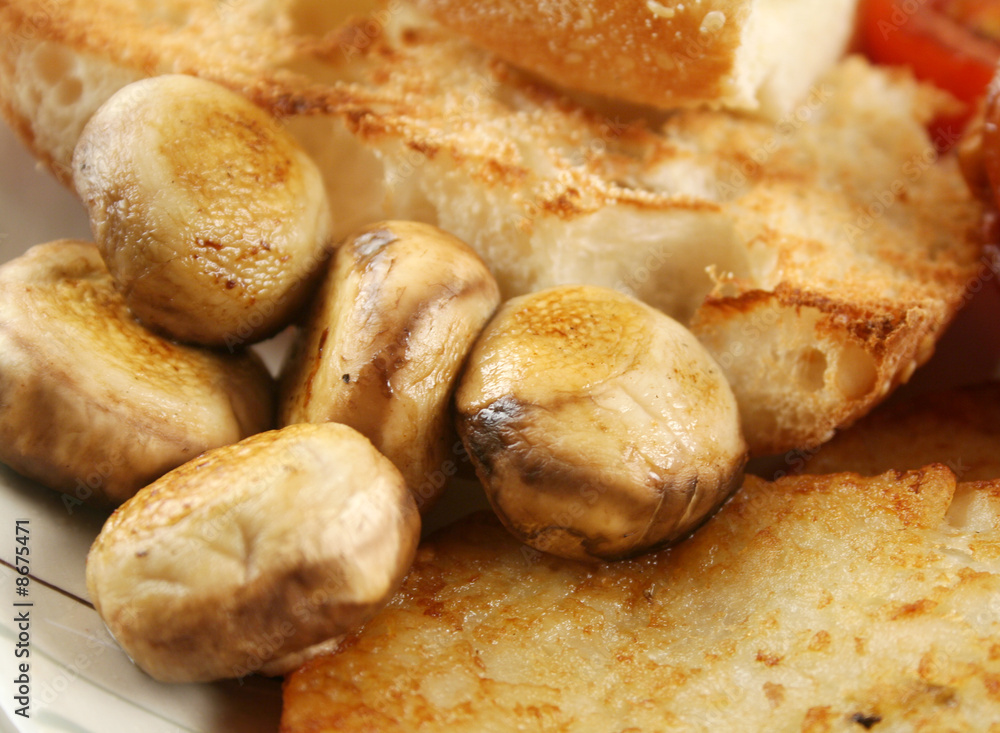 Button Mushrooms And Toast Button Mushrooms And Toast