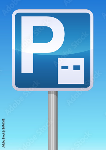 Panneau parking zone bleue