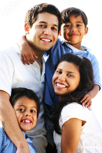 Family Enjoying Vacation Outdoor Portrait