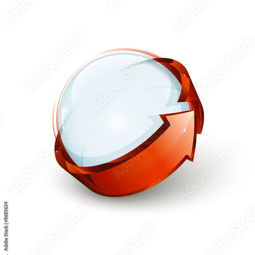 Logo sphère 3D avec flèche - Vecteur -