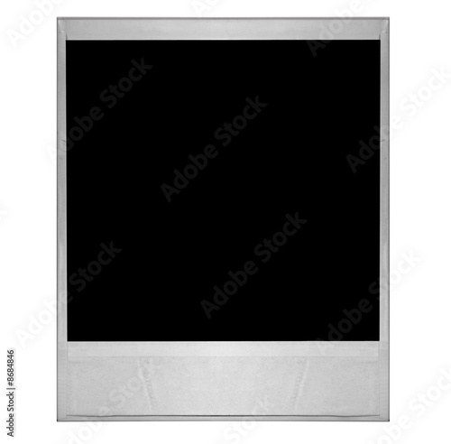 Dingy Single old Polaroid Film Blank Isolated on White
