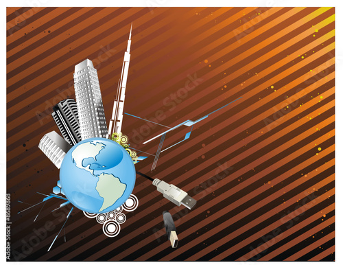 composicion del planeta tierra en vector