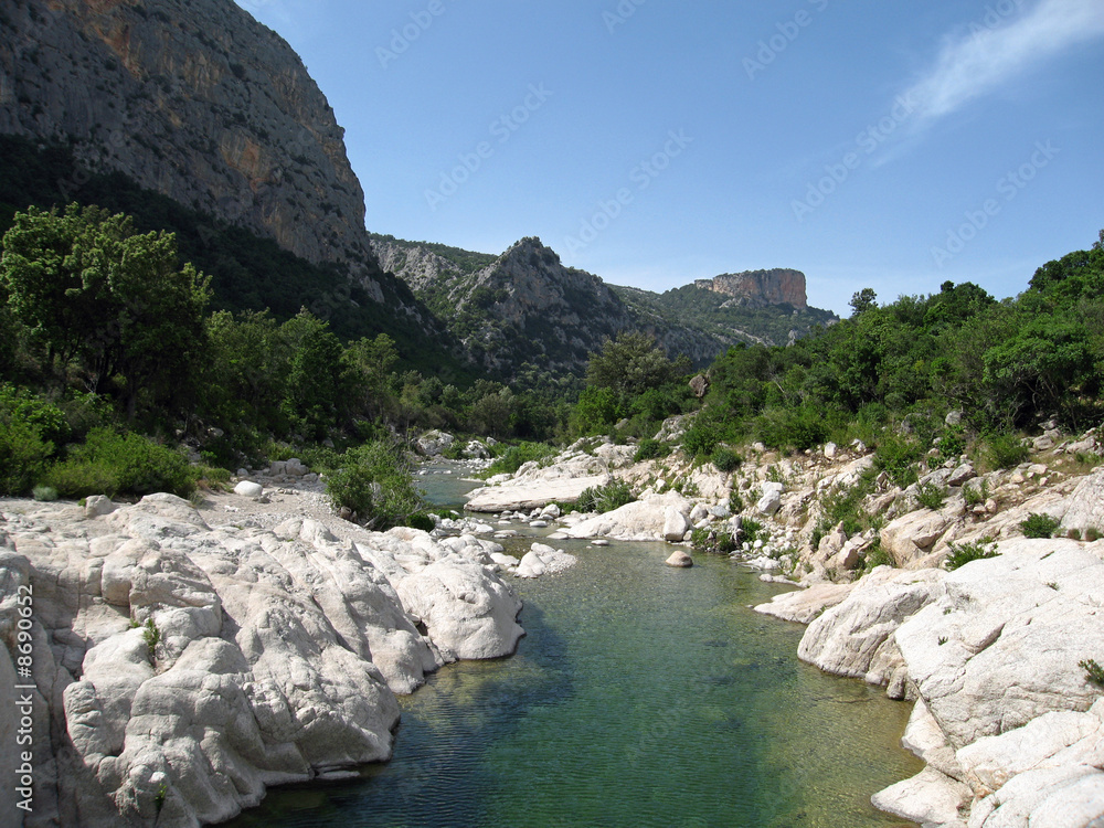 Beautiful clear river, Sardinia, Italy