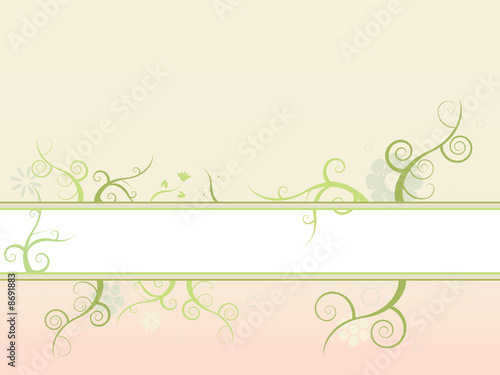 Floral background with banner, separate layers
