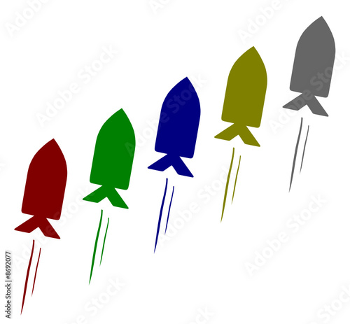 Vector Grafic Colorful Rockets