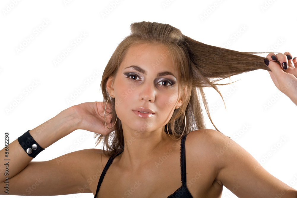portrait of the young beauty woman. Isolated on white 3 portrait of the young beauty woman. Isolated on white 3