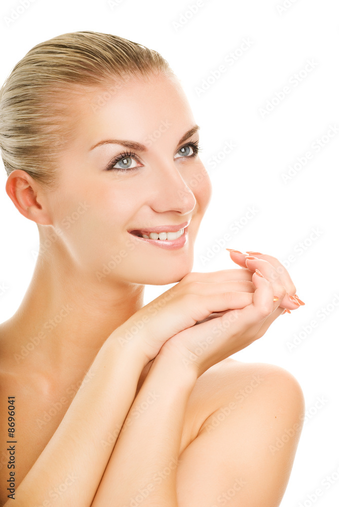 Lovely young woman portrait. Isolated on white background Lovely young woman portrait. Isolated on white background