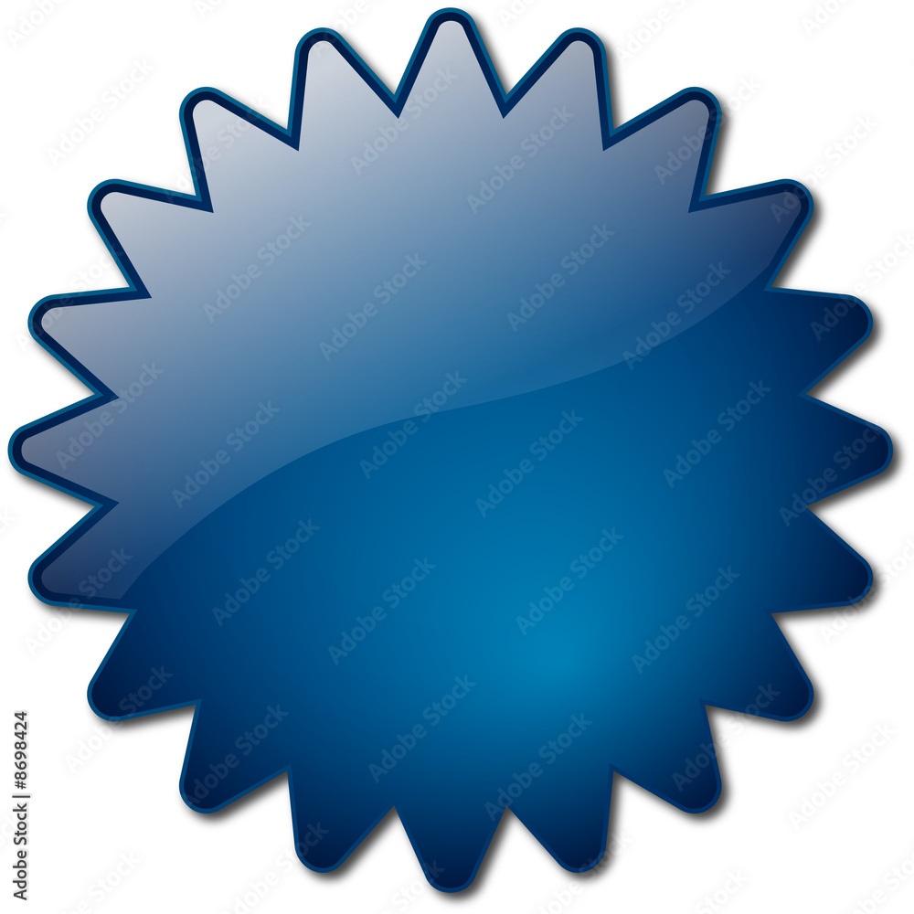 Blue star-shaped button