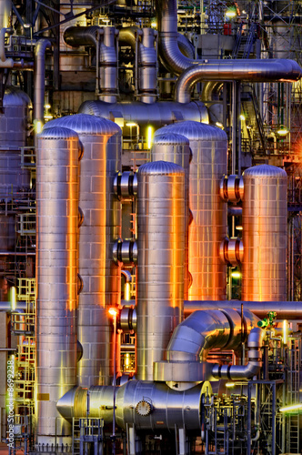 Chemical installation at night