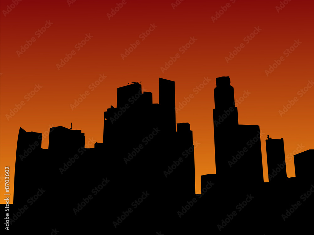 Singapore Skyline at sunset Singapore Skyline at sunset