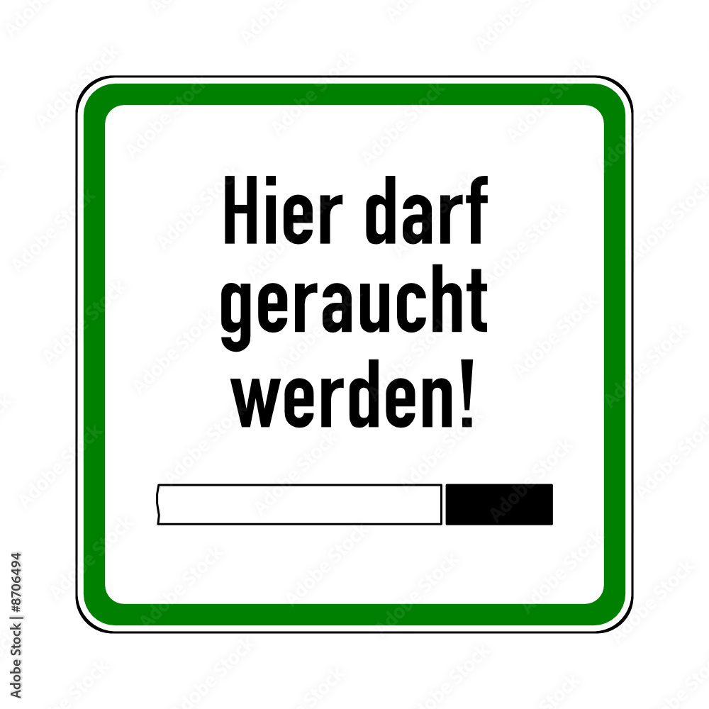 schild hier darf geraucht werden Stock-Vektorgrafik | Adobe Stock