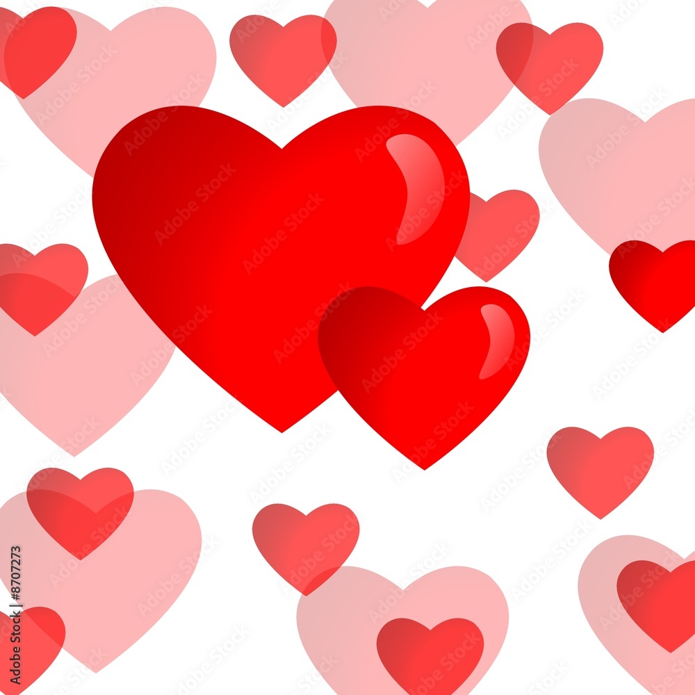 Rote Herzen zum Valentinstag