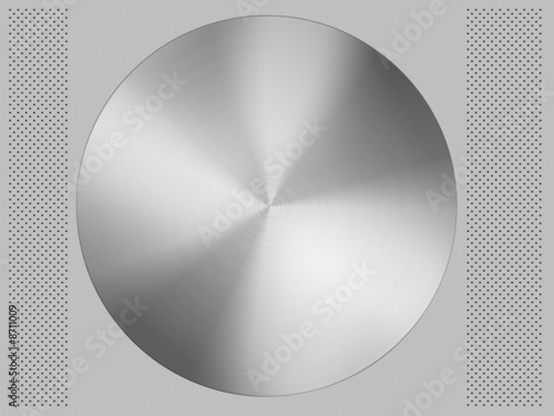 aluminium brushed modern circle on gray aluminium texture