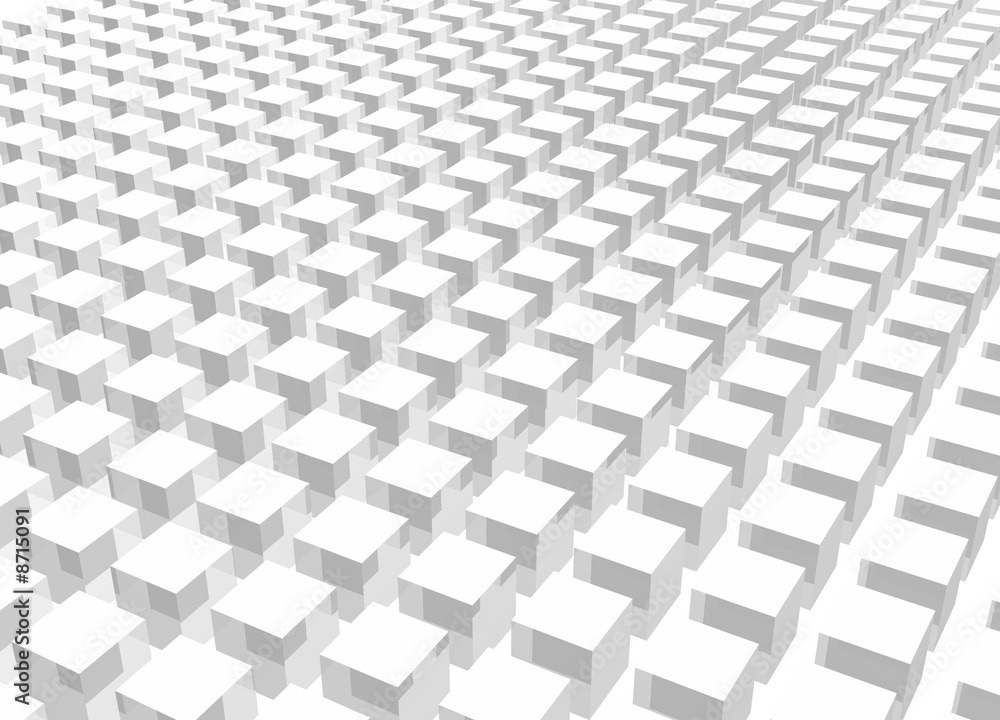 White Crowd 3d Cube Art