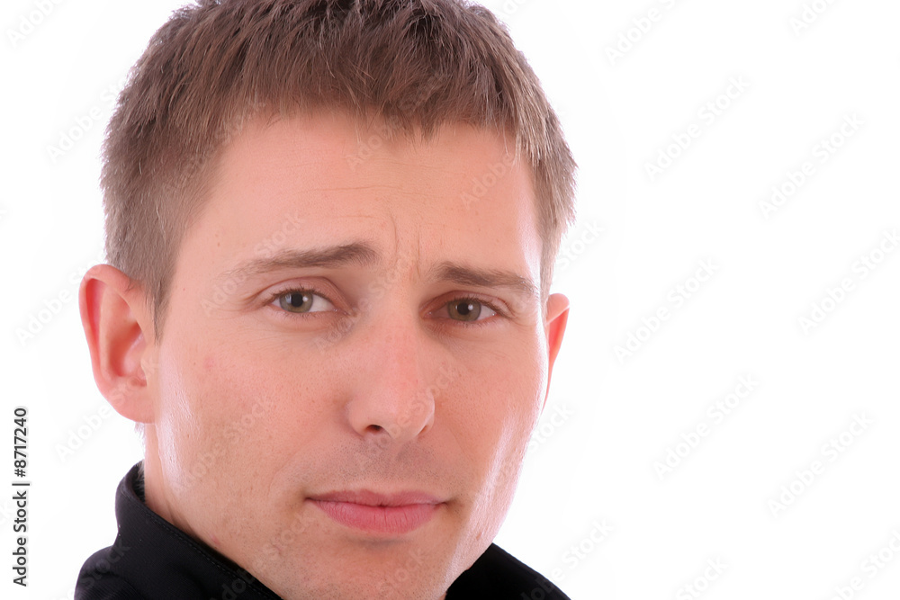 Fototapeta premium Extreme closeup portrait of young businessman