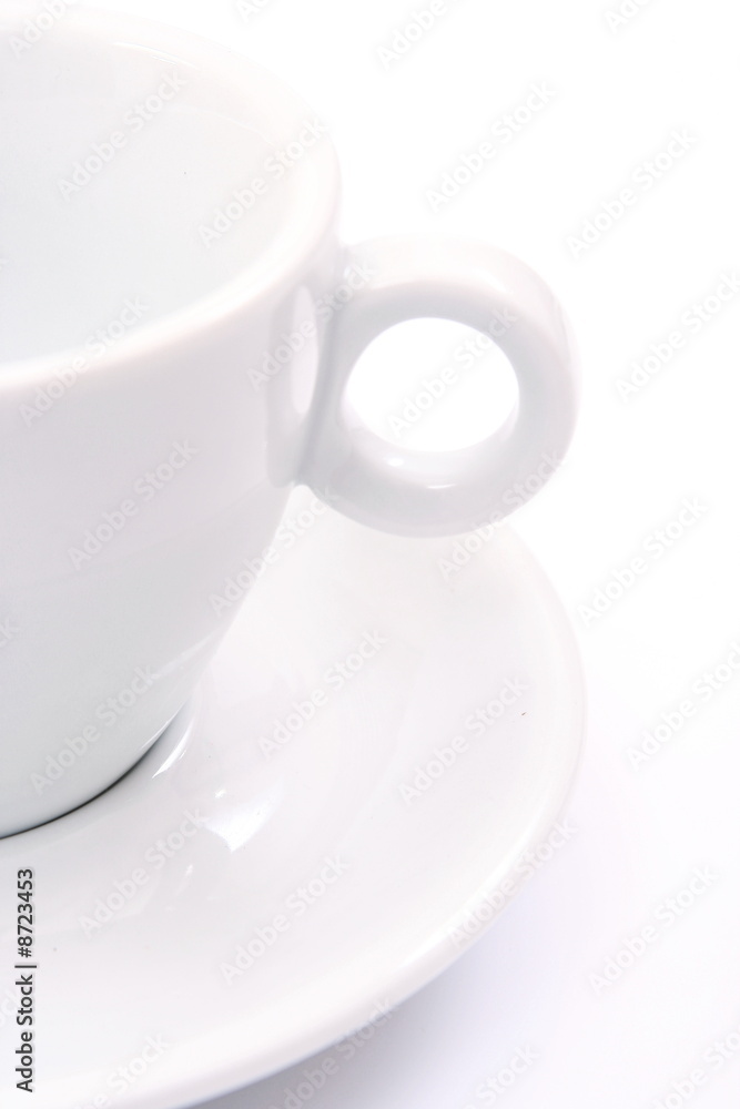 Fototapeta premium a half of white cup isolated on white background