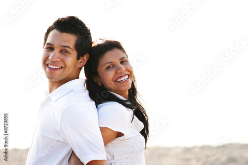 Portrait of Couple Smiling   Enjoying Summer