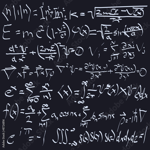 scientific formulas on chalk board