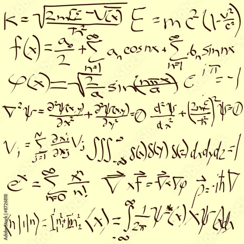 math and science symbols background