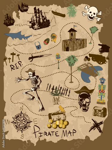Old World Pirate Map