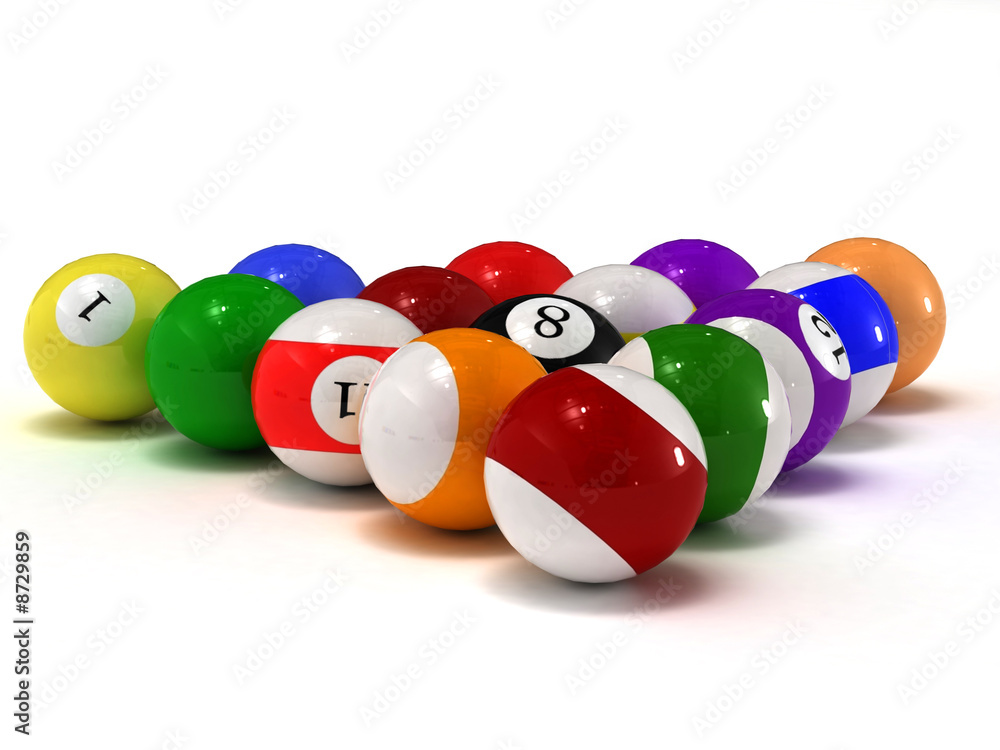 Billiard balls isolated on white background Billiard balls isolated on white background