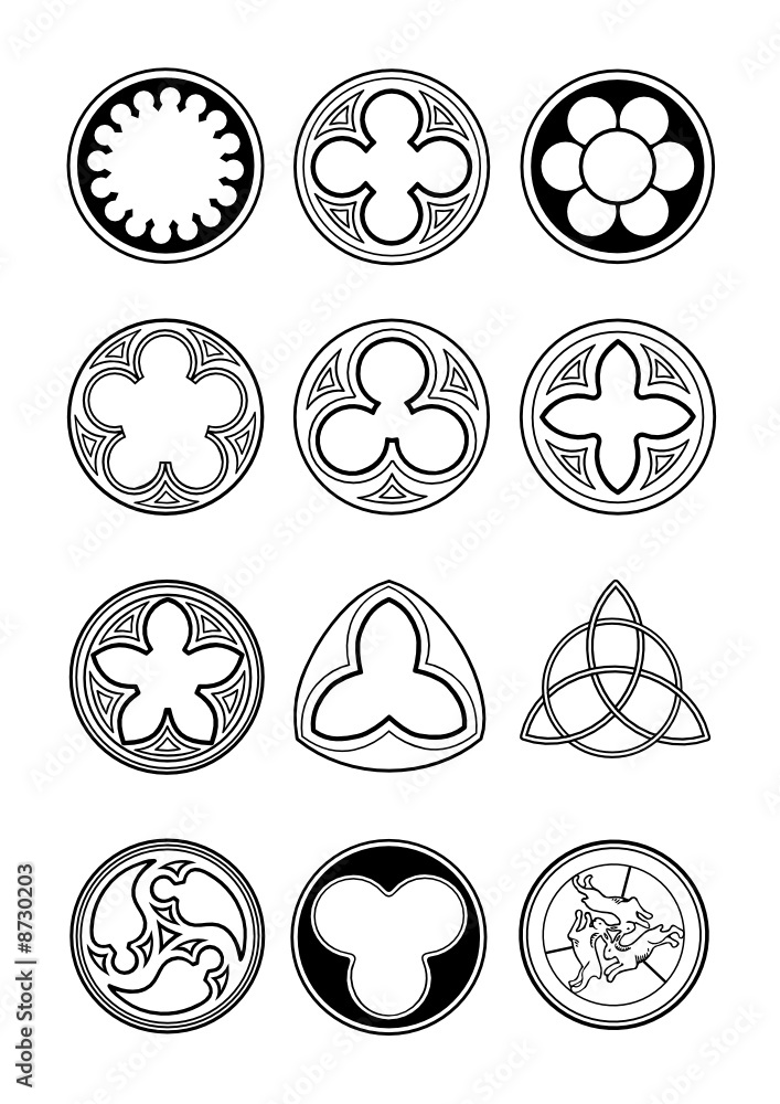 Gothic elements in architecture Stock Vector Adobe Stock