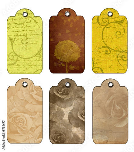 Tags in pastel colours