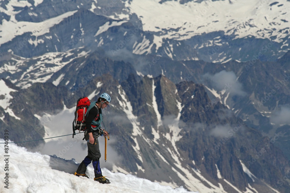 Alpiniste à l'Aiguille du Midi