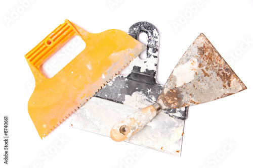 plaster tools, isolated on white background