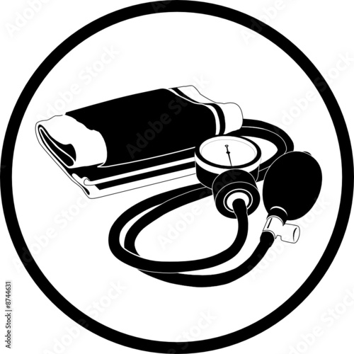 Vector blood pressure icon. Black and white. Simply change.