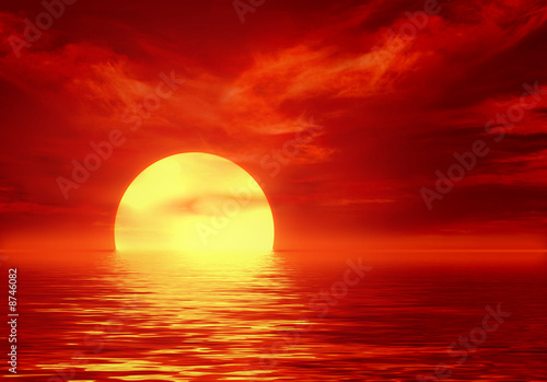 streszczenie zachód słońca na morzu