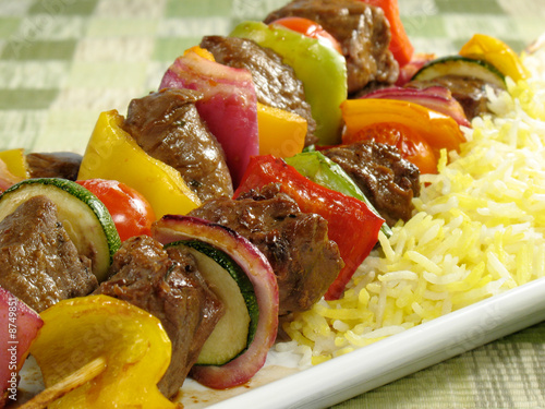 Beef Kebab and Saffron Rice