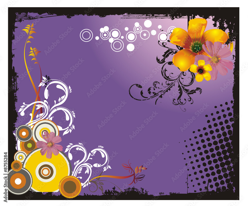composicion floral en vector