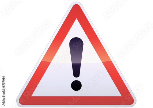 Panneau de signalisation attention danger (métal détouré)