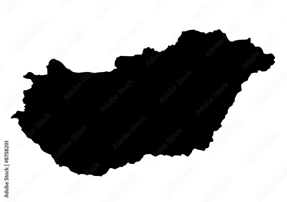 Fototapeta vector map of Hungary