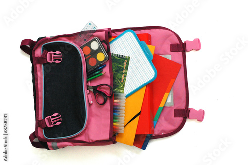 cartable fille et fourniture scolaire