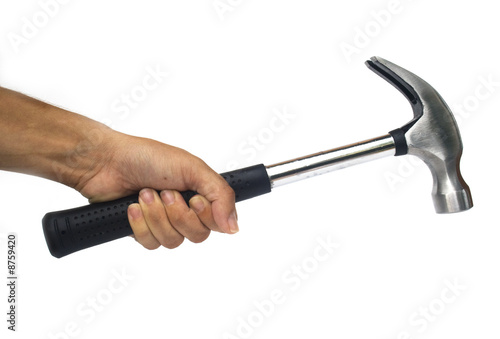 Hand holding hammer