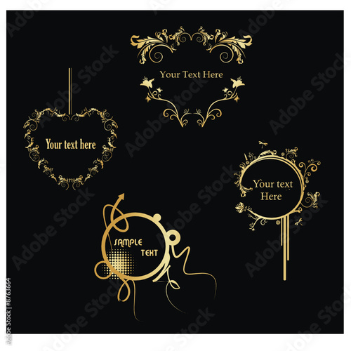 banners dorados en vector
