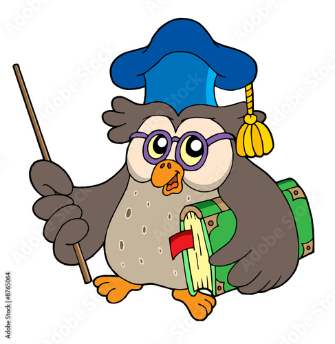 Owl teacher with book