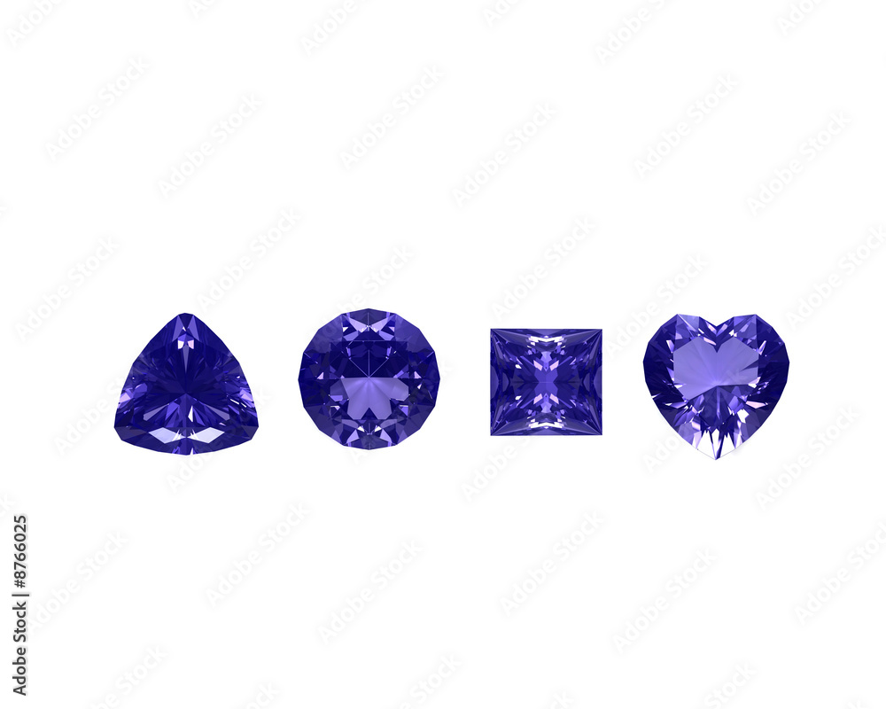 Blue sapphire isolated on white background Blue sapphire isolated on white background