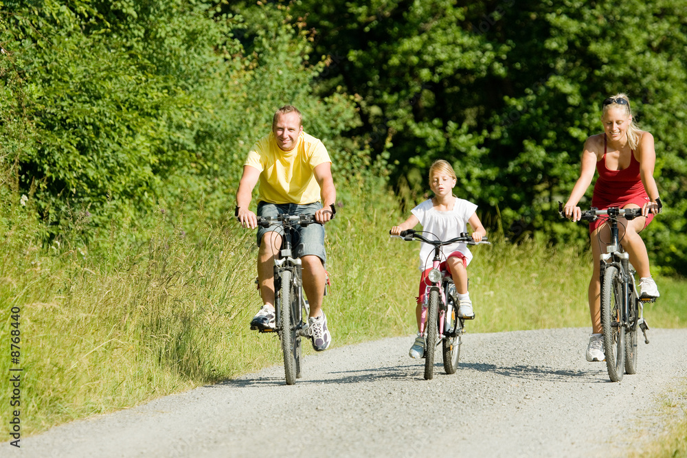 Riding the bicycles together